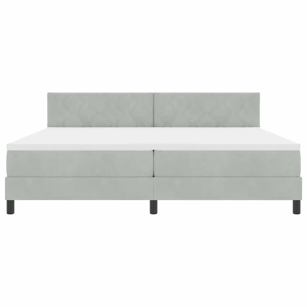 Letto a molle con materasso Grigio chiaro 200 x 200 cm Velluto 3339260