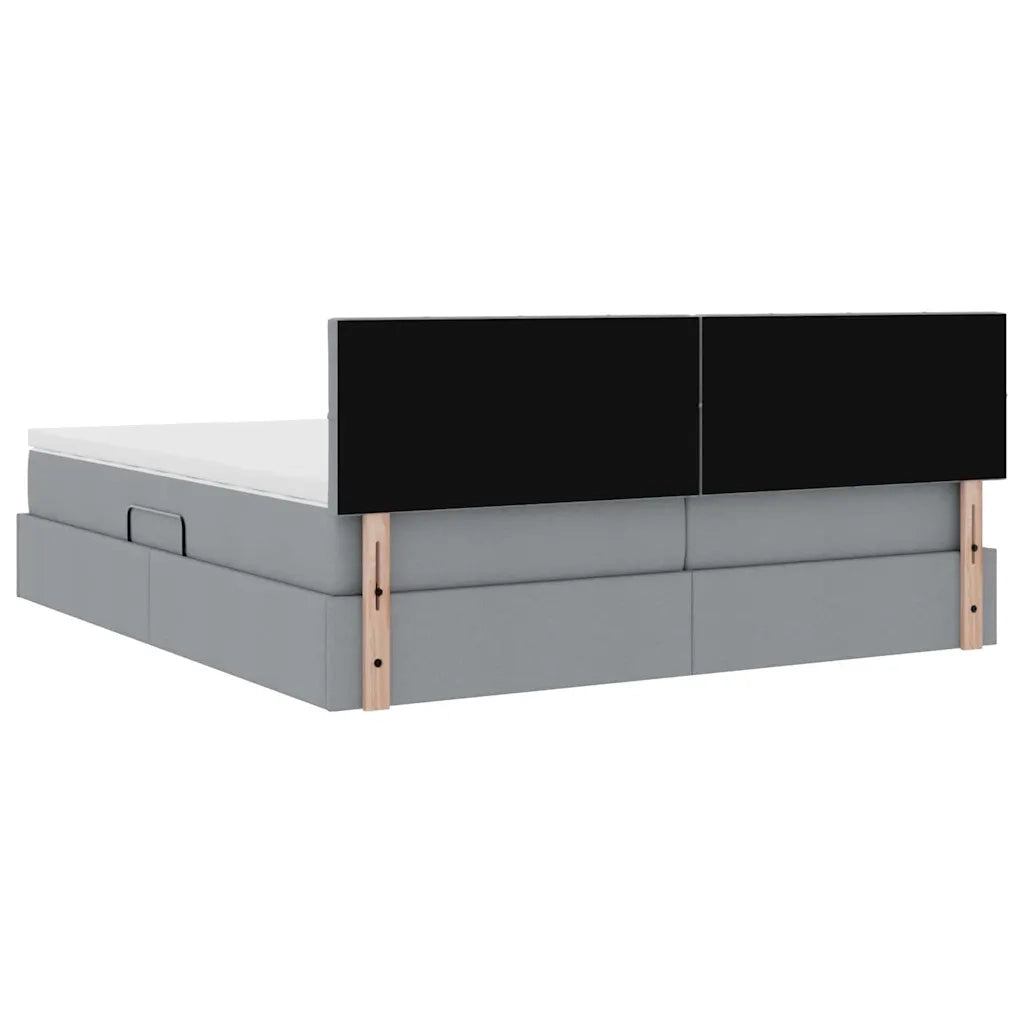 Letto con Contenitore con materasso Grigio chiaro 180 x 200 cm