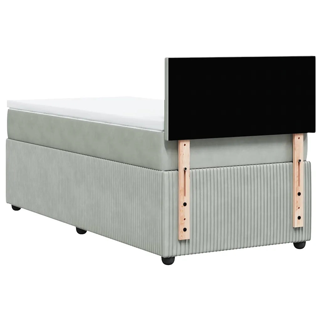 vidaXL Giroletto a Molle con Materasso Grigio Chiaro 80x200 cm Velluto