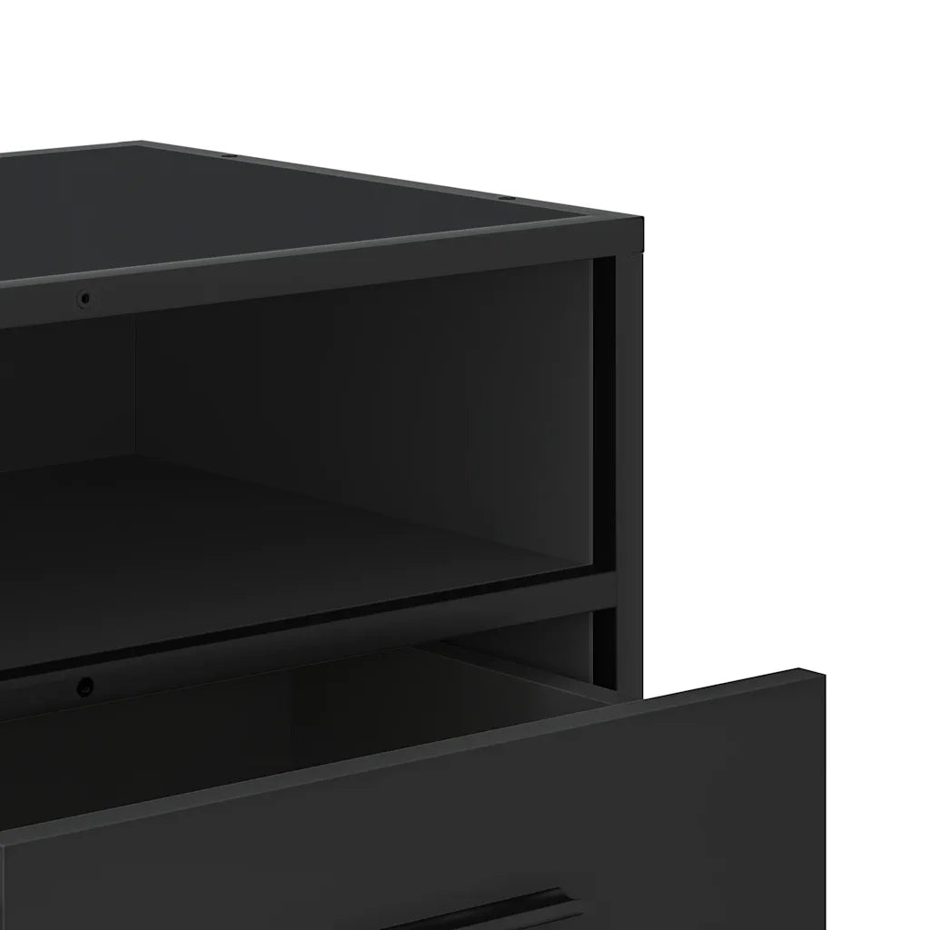 Mobile TV-Credenza per TV-Console TV Nero 80x34,5x40 cm in Truciolato Metallo