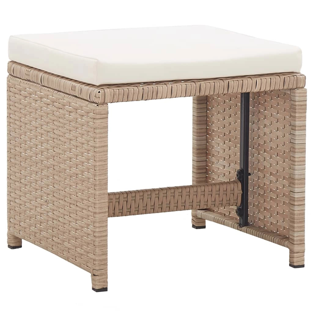 Set di mobili da giardino mobili da esterno con cuscini 17 pezzi resina intrecciata beige 02_0018287