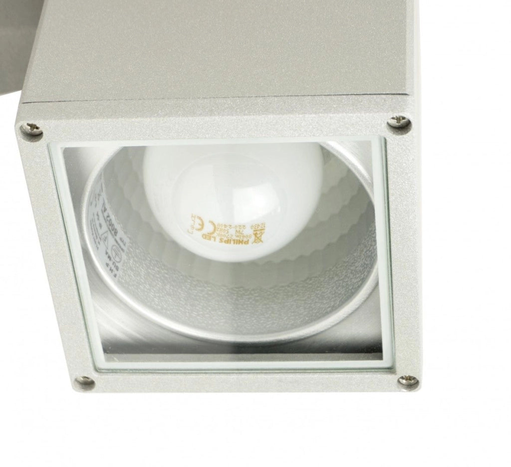 Applique esterna SU-MA Adela 8001 30x12 E27 argento IP54