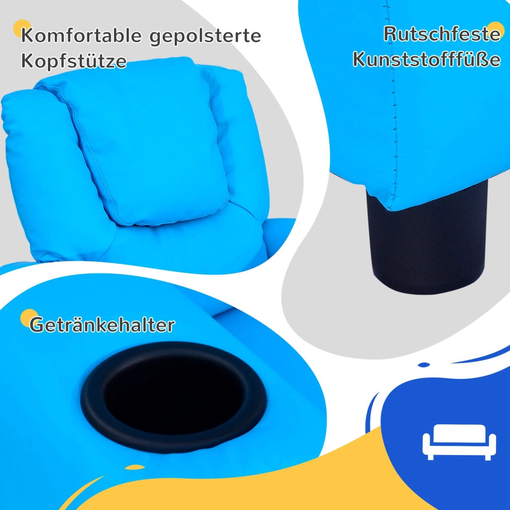 Poltrona per bambini reclinabile ¨C zephmum ¨C blu 62x52x69 cm