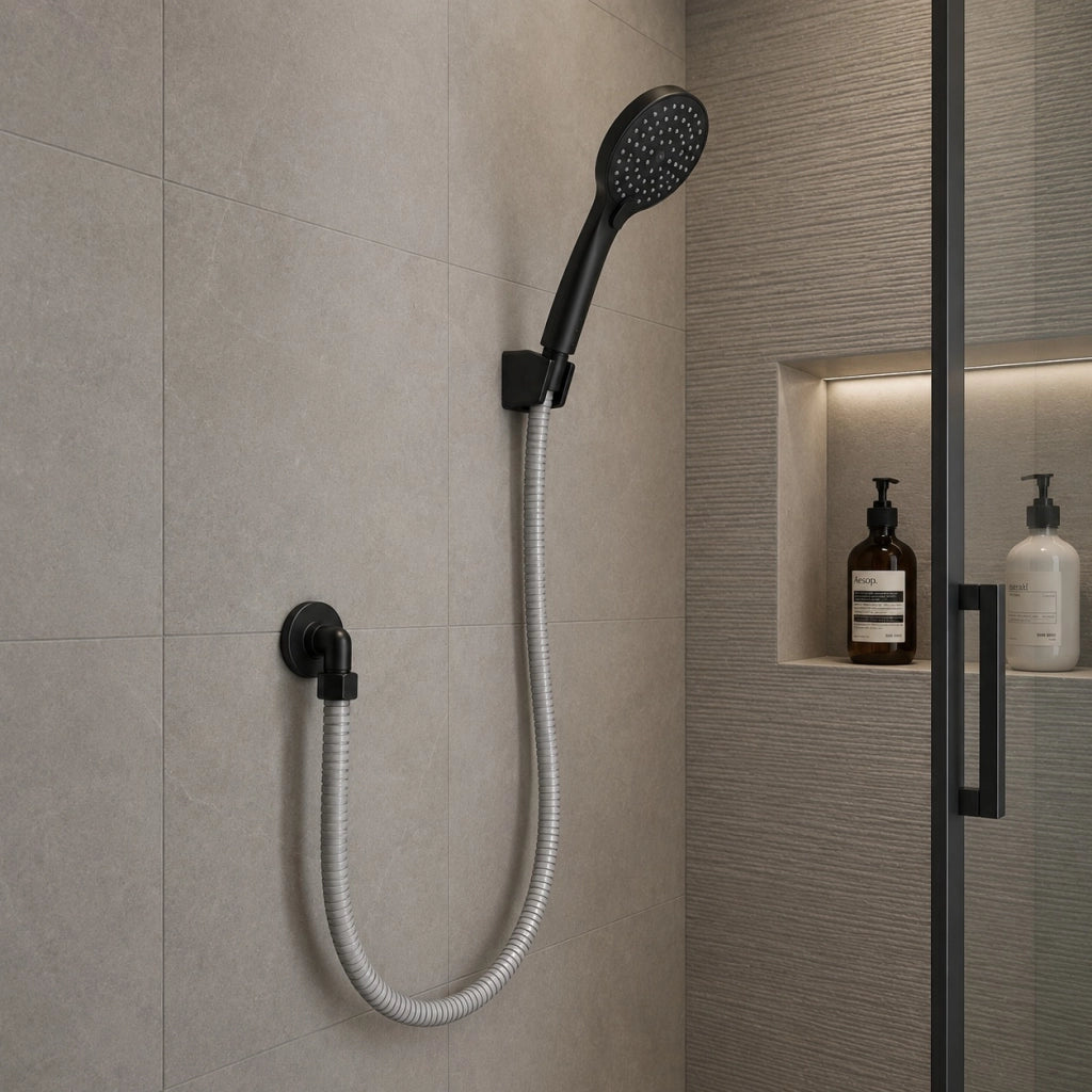 Flessibile Doccia 150 cm Attacco 1/2" Disponibile in Colore Bianco o Nero Bianco