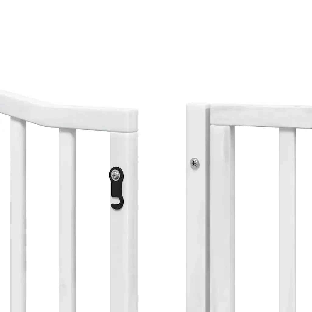 vidaXL Cancello Cani Porta Pieghevole Bianco 10 Pannelli 800 cm Pioppo