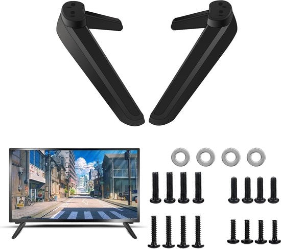 Supporto universale per TV - sostegno per TV con set di viti - avvampatura per TV - sostegno di riserva per TV - compatibile con la maggior parte delle TV da 27 a 55 pollici