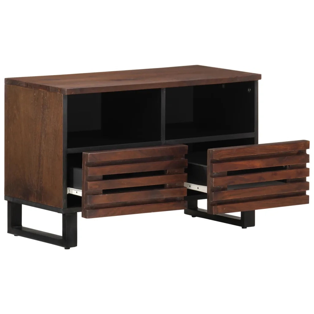 Mobile Porta TV-Mobile per TV-Credenza TV Marrone 70x34x46 cm in Legno Massello di Mango