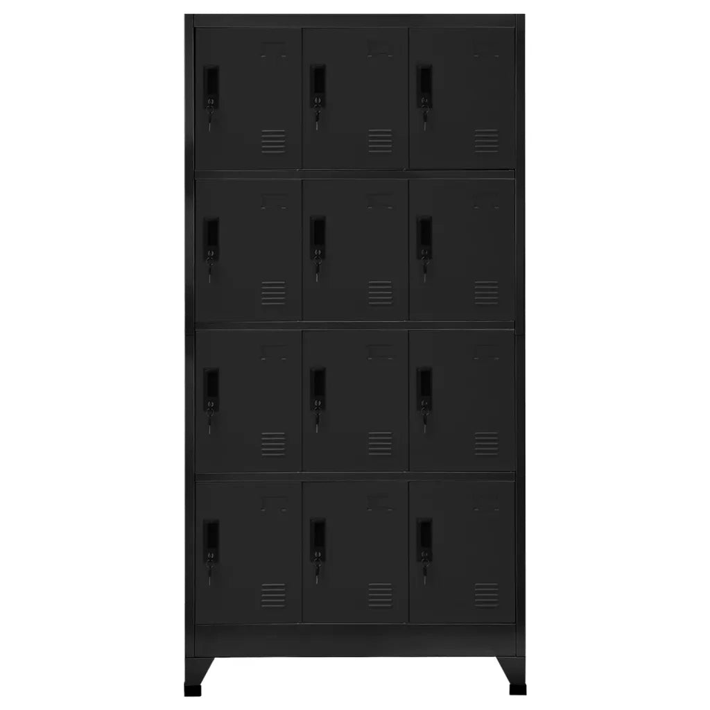 Armadietto con Serratura Nero 90x45x180 cm in Acciaio 339814