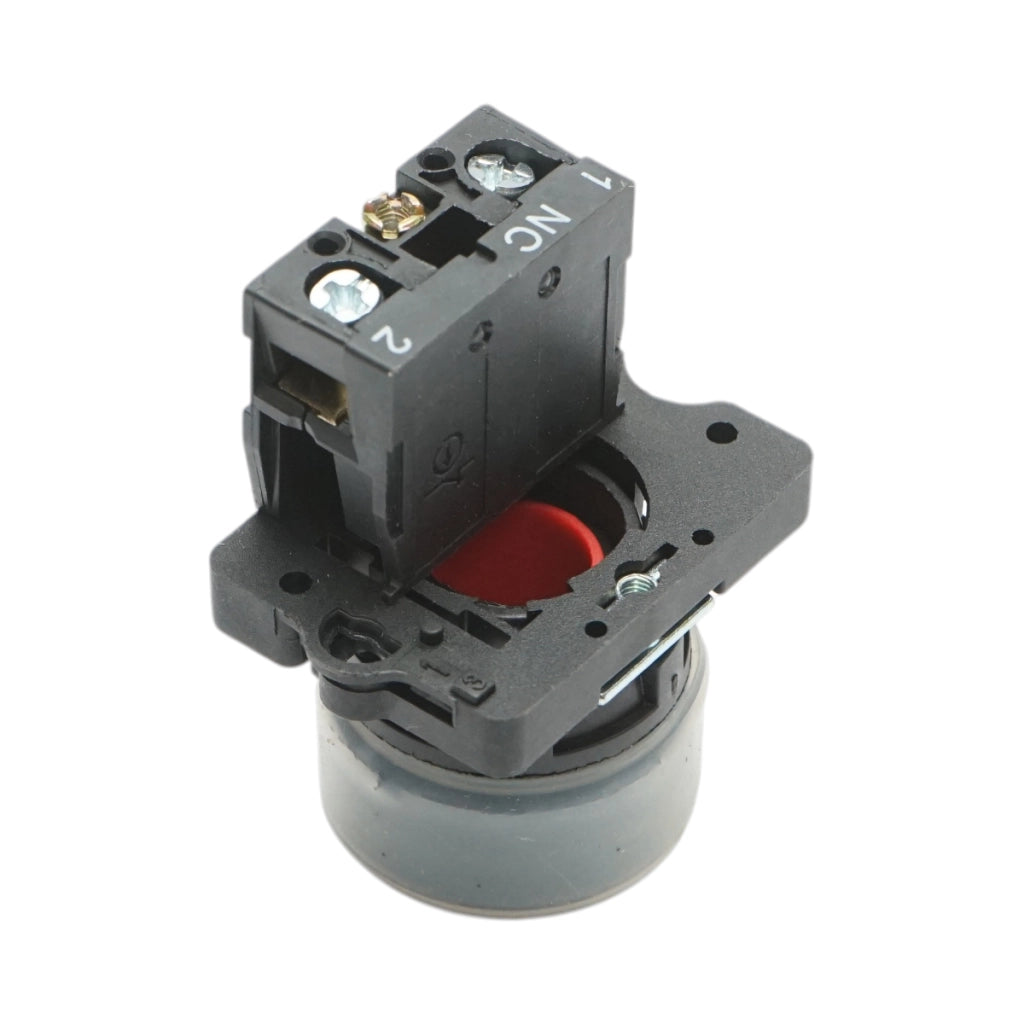 Pulsante di comando rosso con coperchio protettivo 1NC, 400V/10A, LAY5-EP42, IP65 Breckner Germany