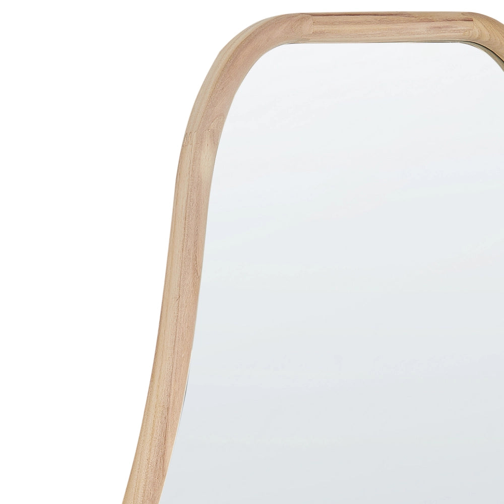 Specchio da parete in legno di Paulownia chiaro 79 x 180 cm Forma irregolare con ganci Decorazione da parete in stile moderno