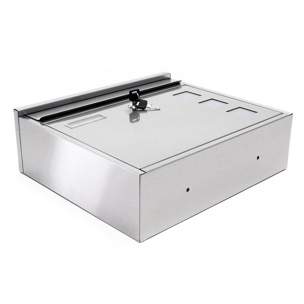 Cassetta postale singola V12 in acciaio inox con finestrelle e vetrino portanome