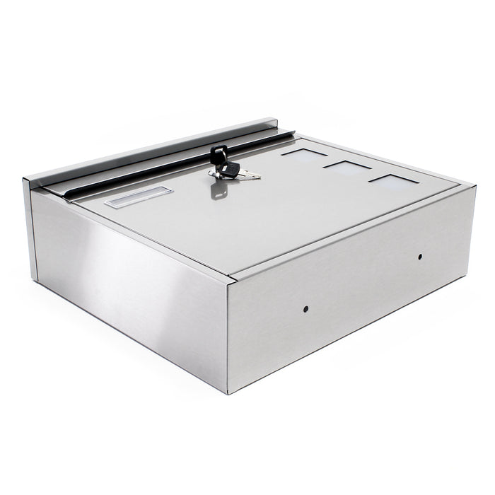 Cassetta postale singola V12 in acciaio inox con finestrelle e vetrino portanome