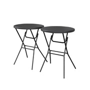 Set di 2 tavoli pieghevoli alti, grigio scuro