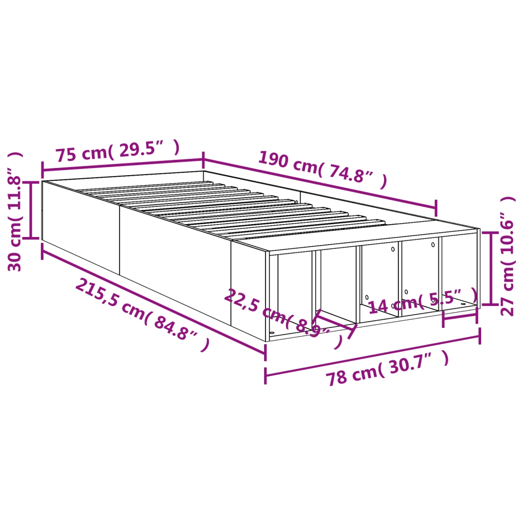 Giroletto Rovere Fumo 75x190 cm in Legno Multistrato