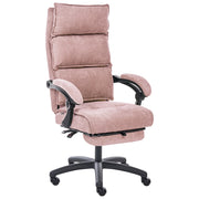Sedia da ufficio professionale girevole Rivestimento in ciniglia con poggiapiedi Schienale inclinabile rosa pastello