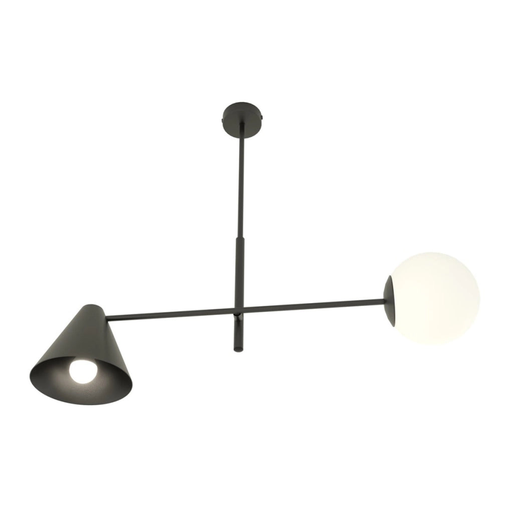 Lampada a sospensione HERMES in acciaio nero opaco