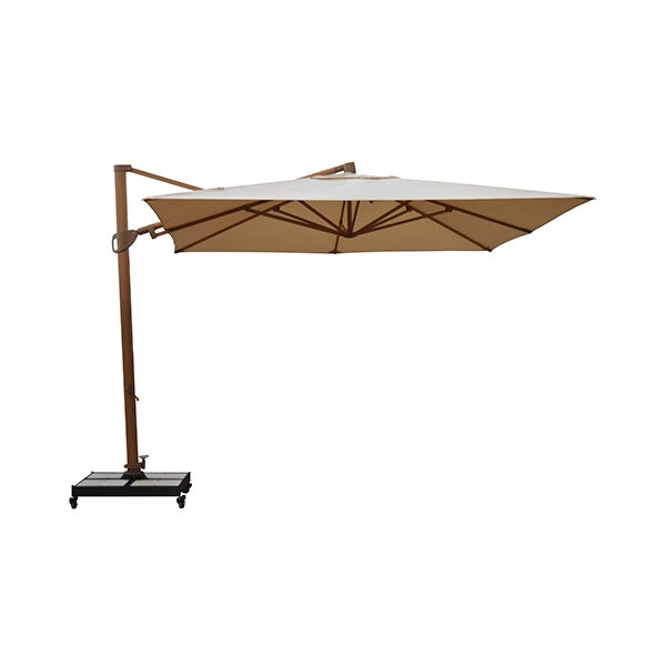 Ombrellone Trastevere ecrù - legno rovere con luci LED