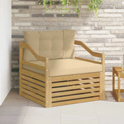 Divano da esterno-Divano da Giardino Bianco e Beige 431313