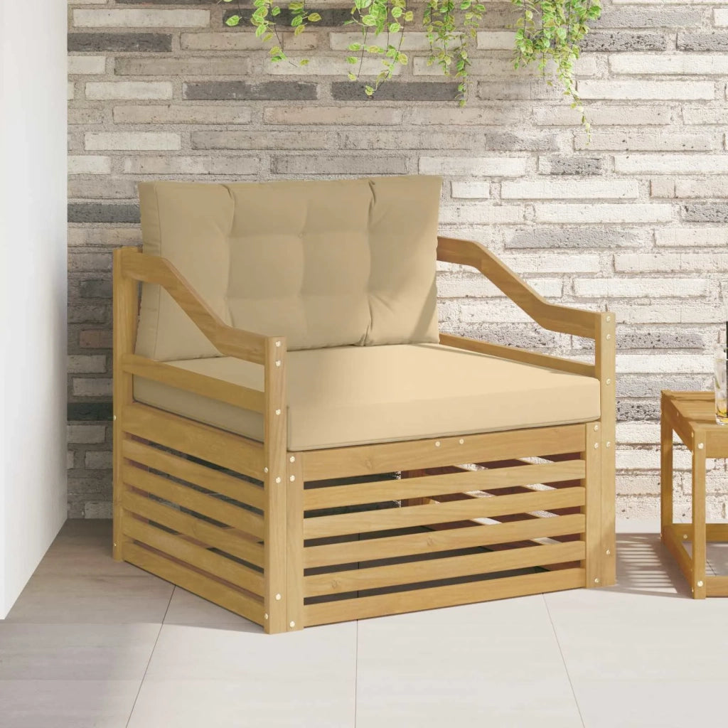 Divano da esterno-Divano da Giardino Bianco e Beige 431313