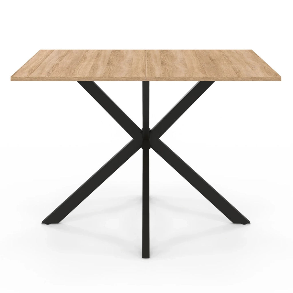IDMarket - ALIX Mesa de comedor para 4 personas con patas de madera y araña negra 110 cm