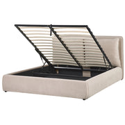 Letto matrimoniale colore beige con vano contenitore 160 x 200 cm camera da letto moderna