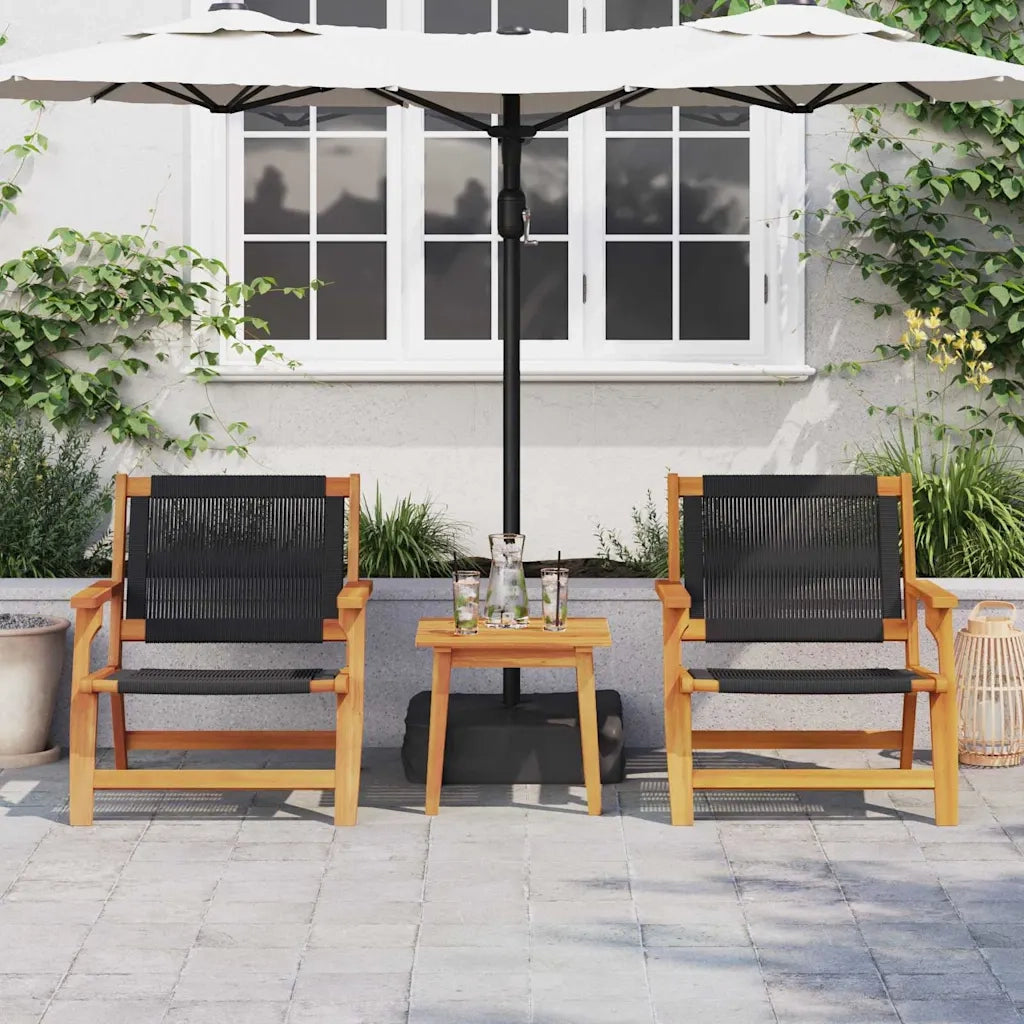 Sedie da Giardino con Tavolo 3 pcs Nero 3214437