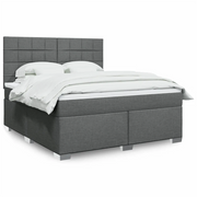 Giroletto a Molle con Materasso Grigio Scuro 180x200 cm Tessuto
