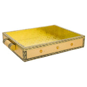 Vassoio in metallo dorato goffrato 25x20x4,5h