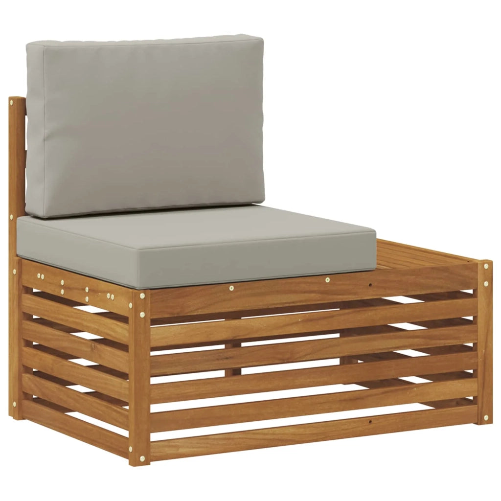 Set di divani da esterno 2 Pezzo Grigio Naturale e Chiaro 3375431