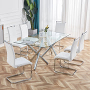 Sedia da Pranzo Ecopelle Bianca con Gambe in Metallo ¨C Xylo ¨C Set 4 Pezzi