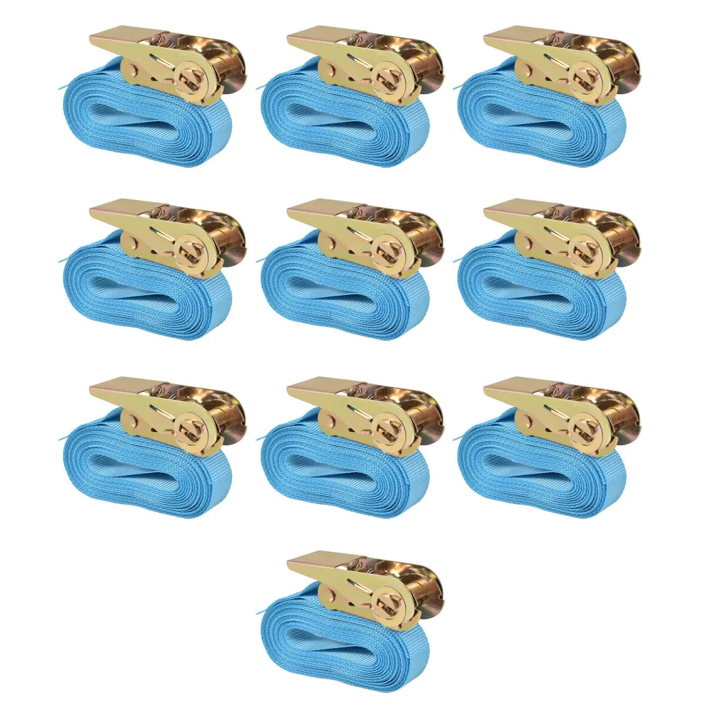 Cinghie dâ€™Ancoraggio 10 pz a Cricchetto 0,8 T 4mx25mm Blu cod mxl 71828