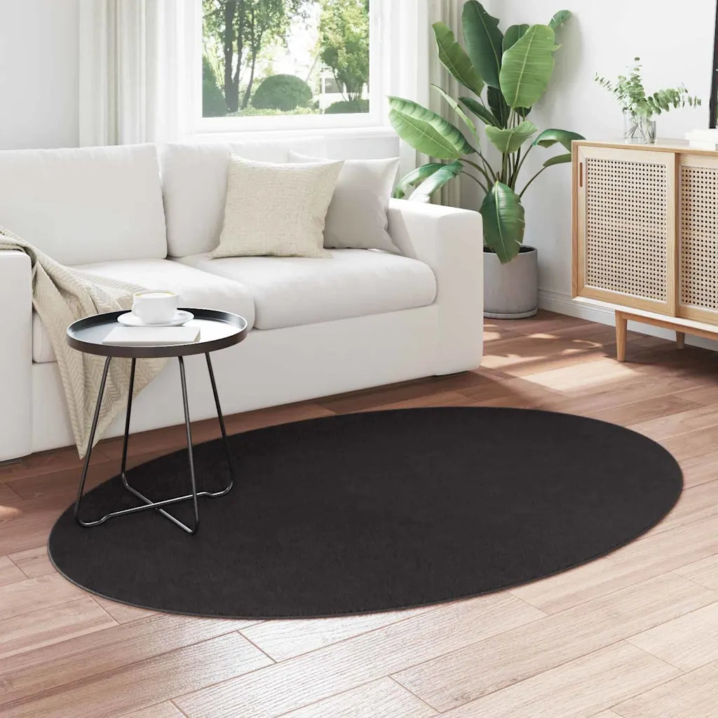 Tappeti per area Ovale HUARTE Nero 120 x 170 cm 100% Poliestere 4103651