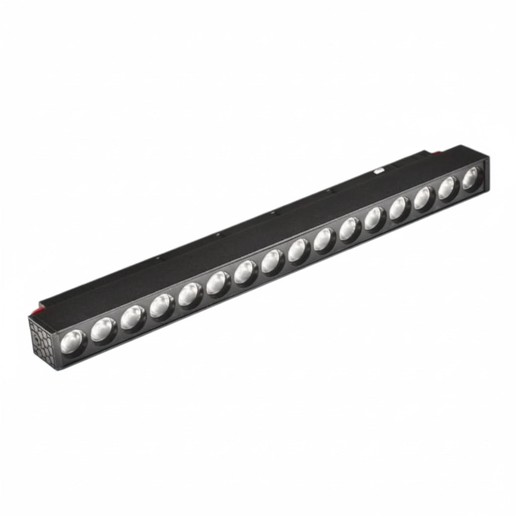 Lampada Griglia LED Magnetica per Binario 48V – 18W 1620 Lumen Luce Calda 3000K o Luce naturale 4000K – Faretto Lineare in Alluminio Nero 30cm – Illuminazione Interni Moderna IP20 Colore della luce: Luce Naturale
