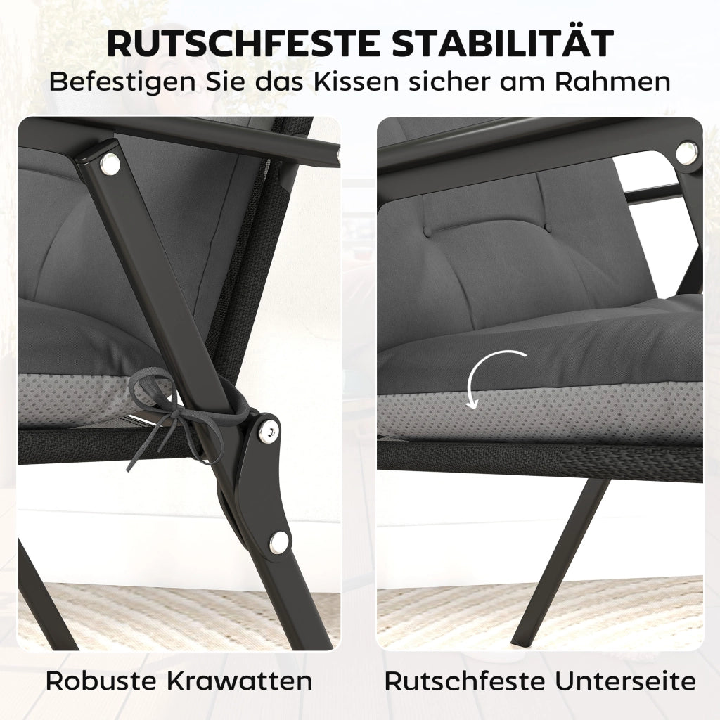 Set di 4 cuscini per sedie ¨C zephmum ¨C impermeabile antiscivolo 111.5x53x8 cm grigio scuro