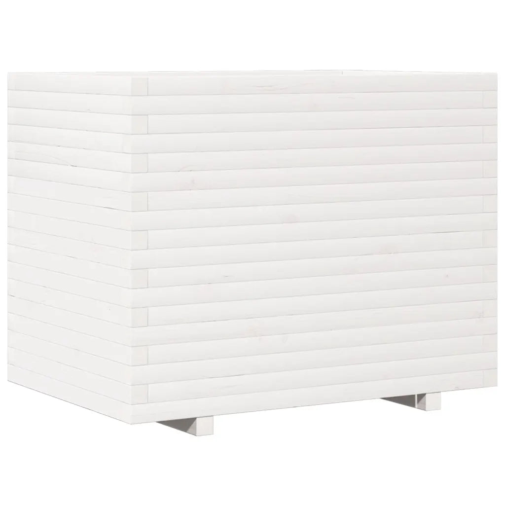 Fioriera da Giardino Bianca 90x60x72,5cm Legno Massello di Pino
