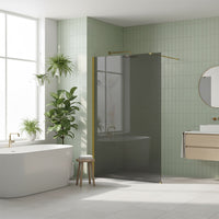 Parete Doccia Rea Flexi Grey / Gold 140