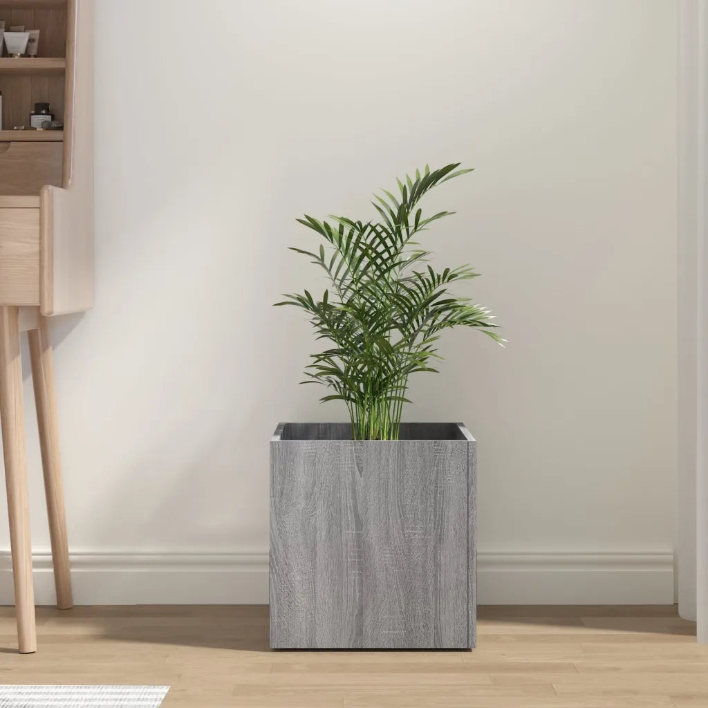 Fioriera | Cassetta per fiori | Vaso Grigio Sonoma 40x40x40 cm in Legno Multistrato