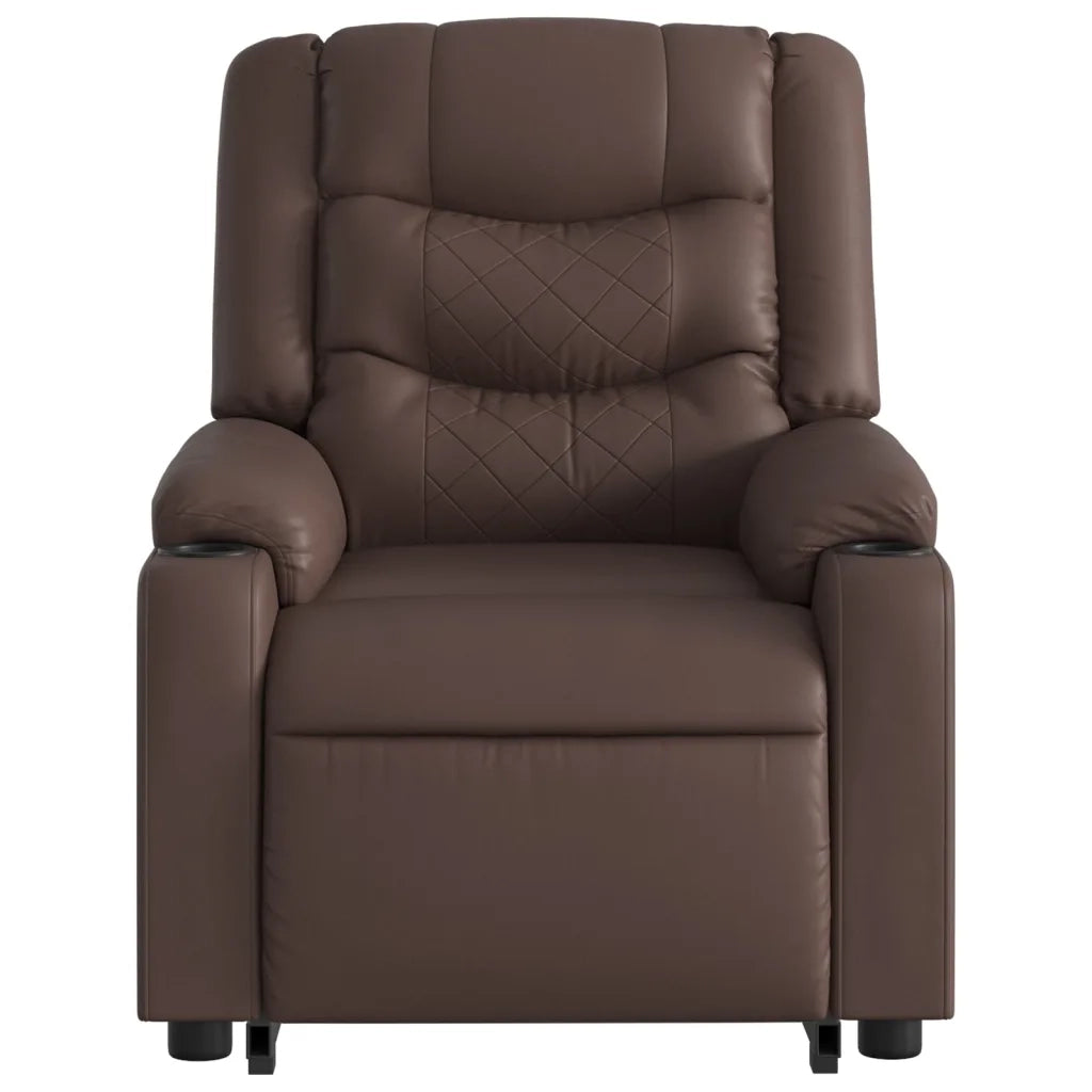 Poltrona Alzapersona Reclinabile Marrone in Similpelle 3206553