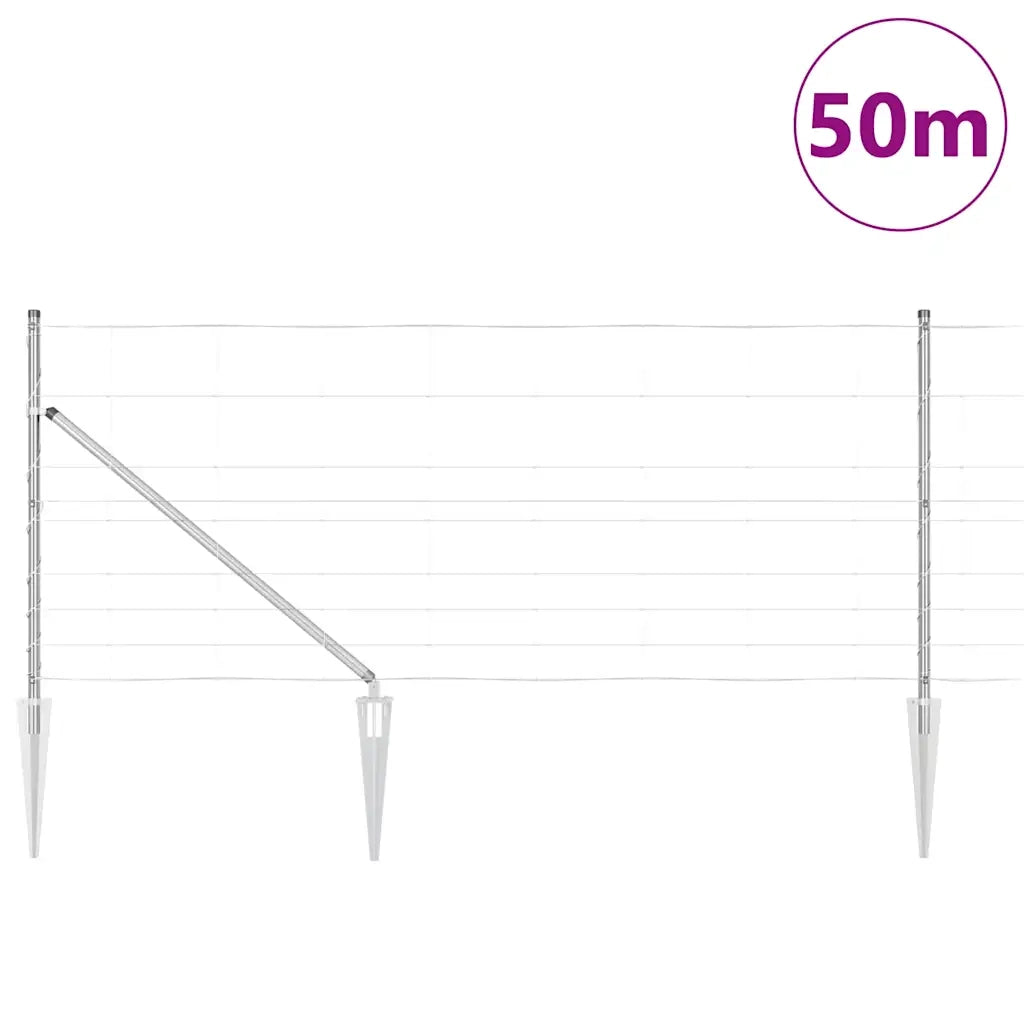 Palo della recinzione Zincato 50 x 1 m Acciaio