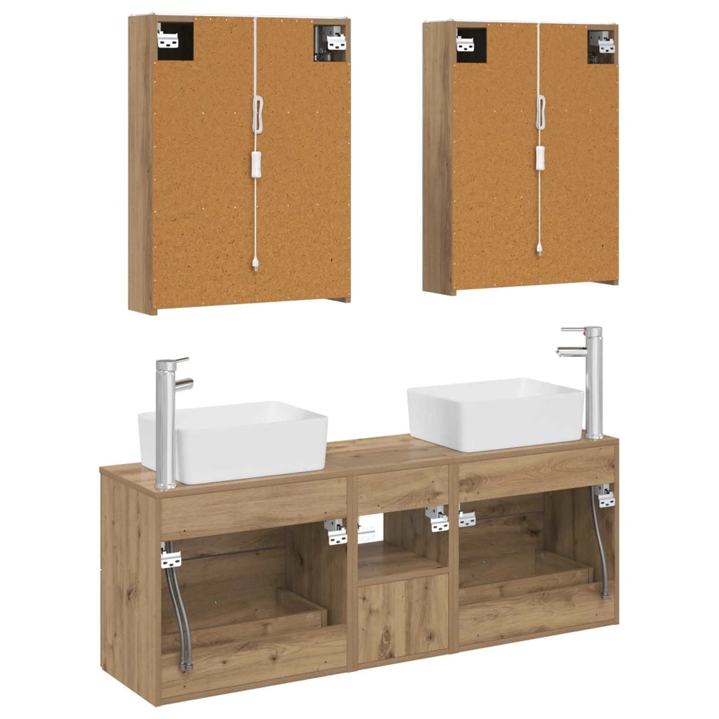 Set di mobili per il bagno 5 pcs Rovere Artigianale 3406854