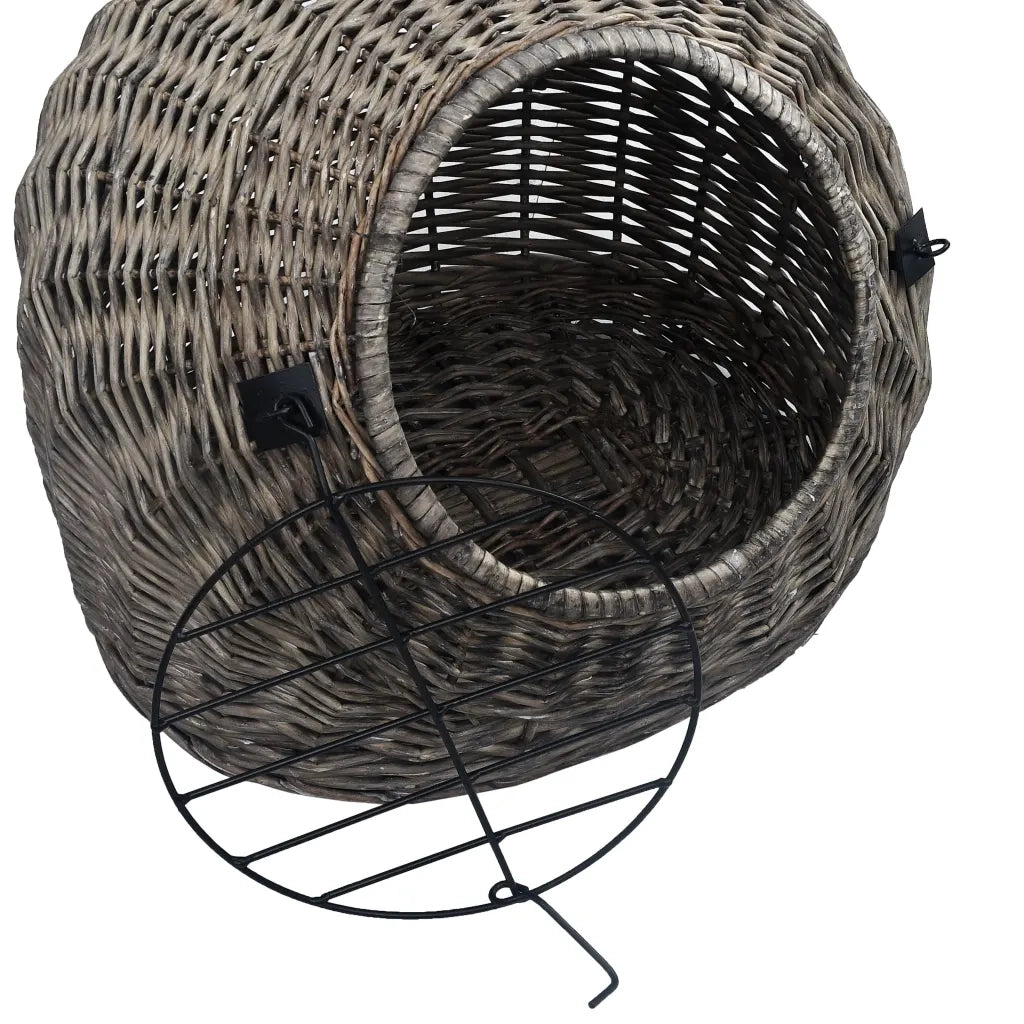 Trasportino per Gatti Grigio 60x45x45 cm in Salice Naturale CFW2197560
