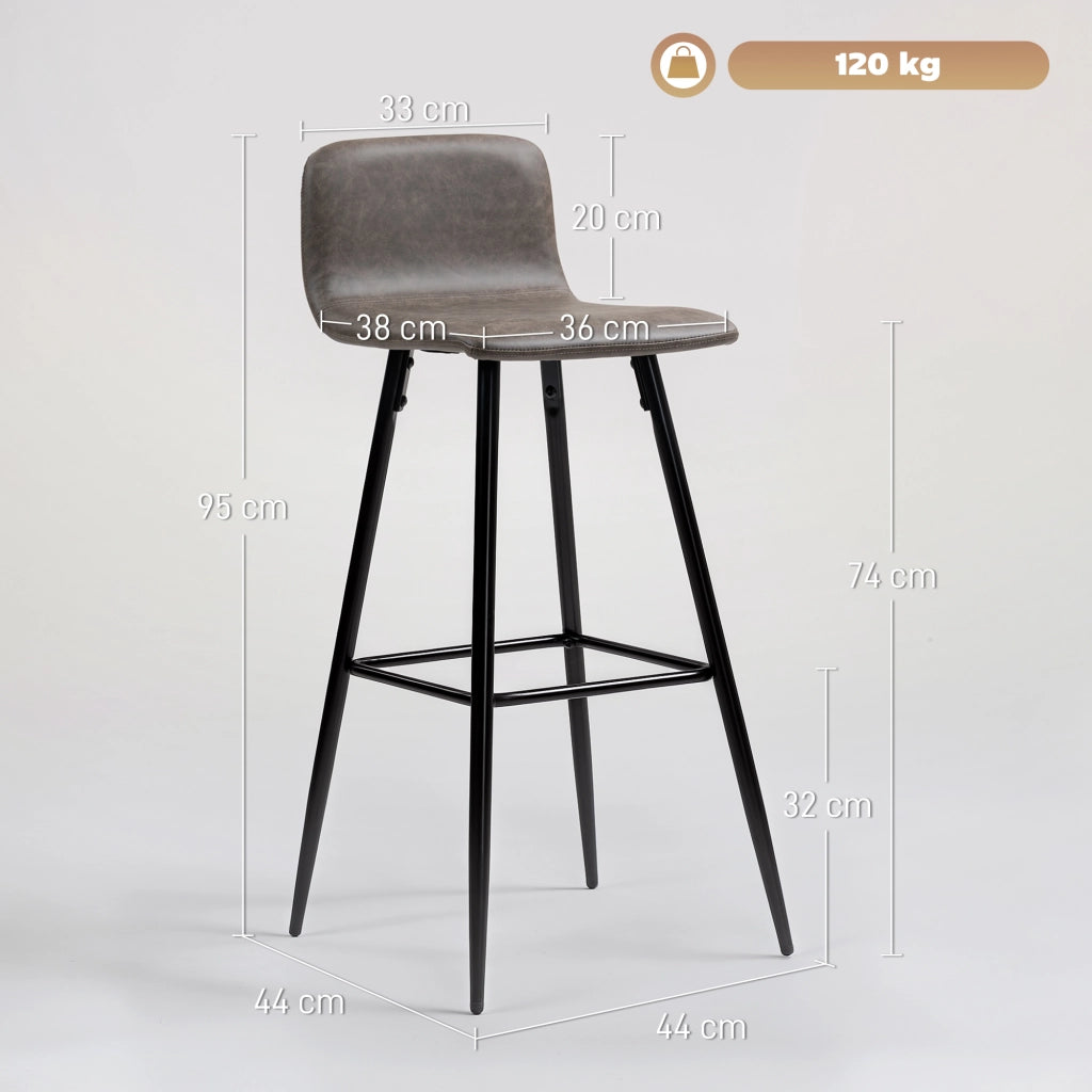 Sgabello Bar con Schienale ¨C Zephmum ¨C Marrone Scuro