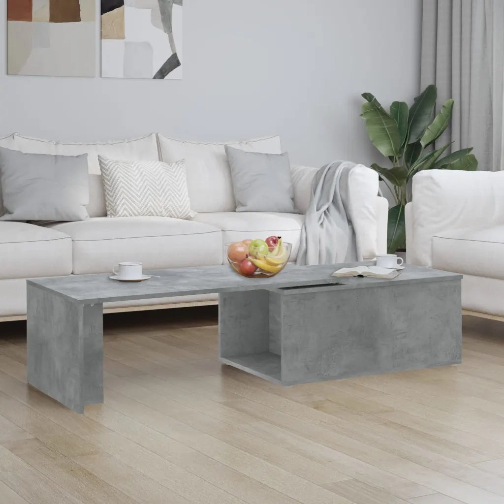 Tavolino da CaffÃ¨ Grigio Cemento 150x50x35 cm in Truciolato    cod mxl 10373