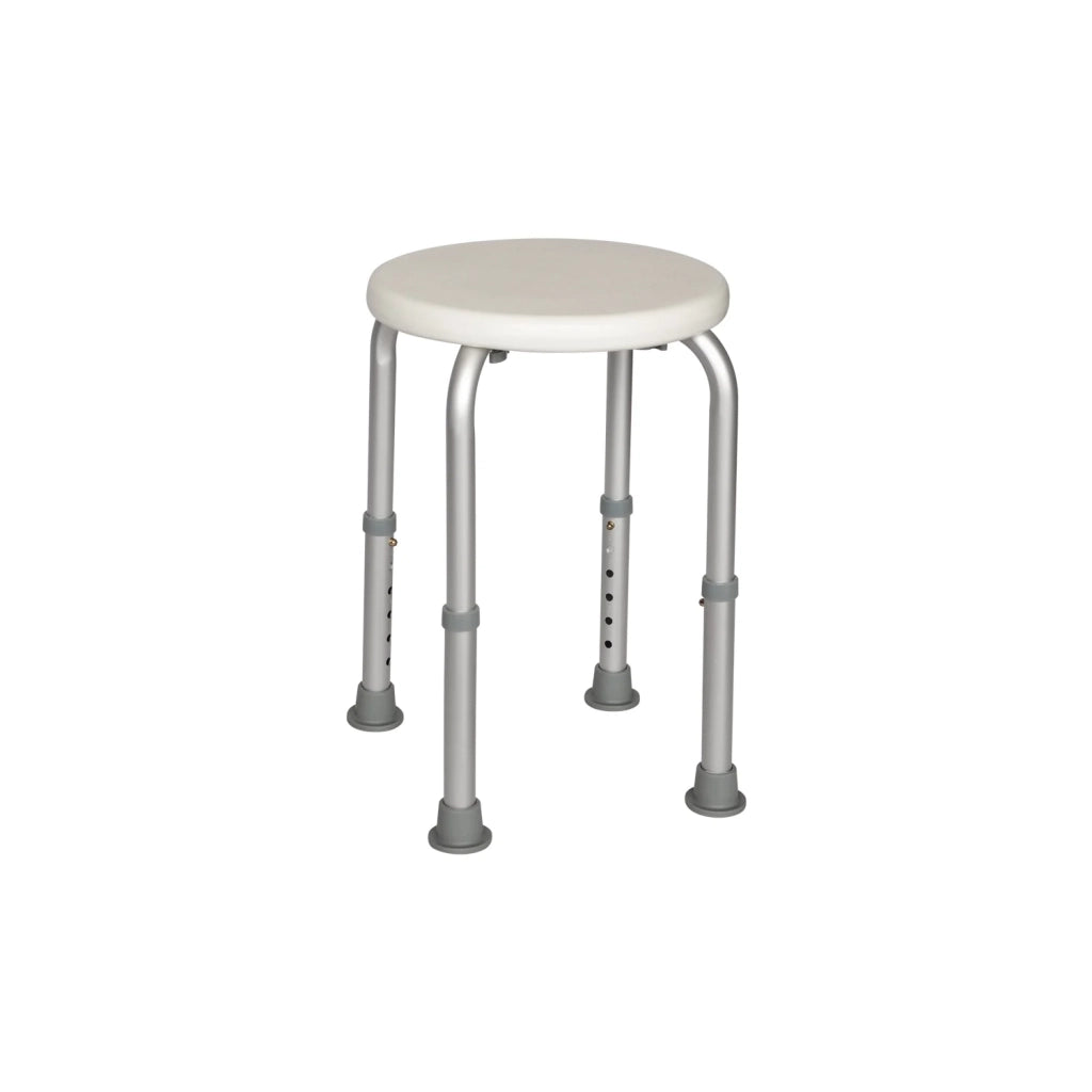 Sgabello 4 gambe  Bianco in Alluminio e Resine termoplastice Mod. Safe
