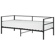 Letto in metallo nero UE singolo 90 x 200 cm 3ft stile industriale moderno con doghe integrate