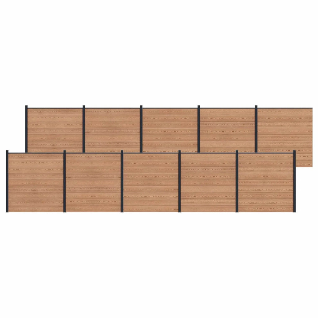 Pannello di Recinzione 10 pcs WPC e Alluminio Marrone 3429384
