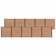 Pannello di Recinzione 10 pcs WPC e Alluminio Marrone 3429384