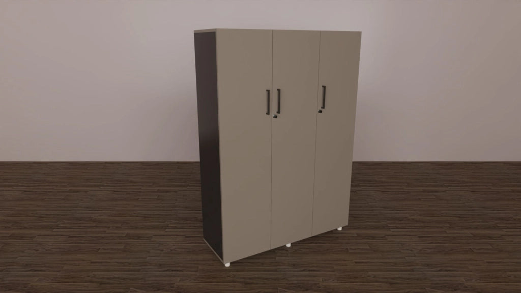 Libreria da archivio per ufficio in melaminico con 3 ante in vari colori cm. 120x40x163,6h