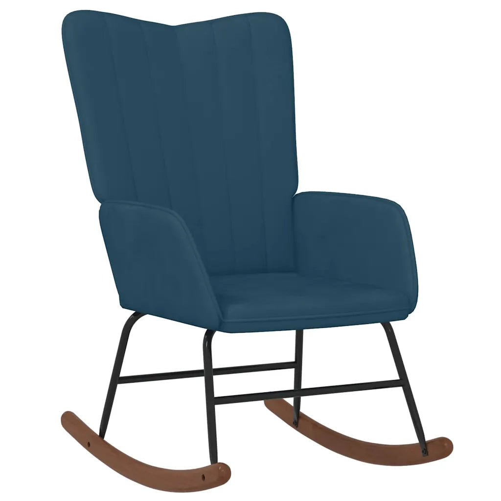 Sedia a Dondolo Blu in Velluto cod mxl 45154
