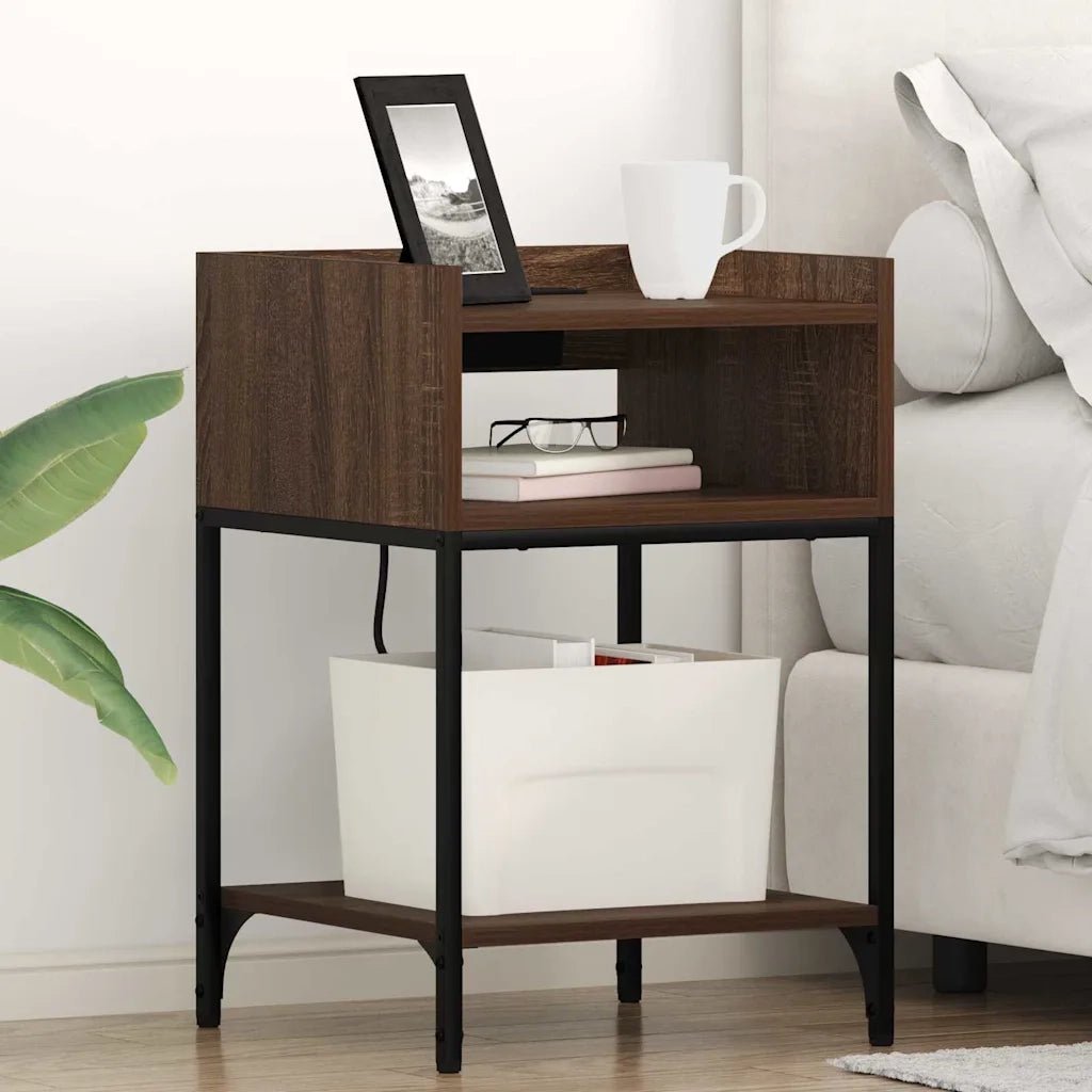 vidaXL Mobiletti da Notte 2 pcs Rovere marrone 40 x 40 x 61 cm